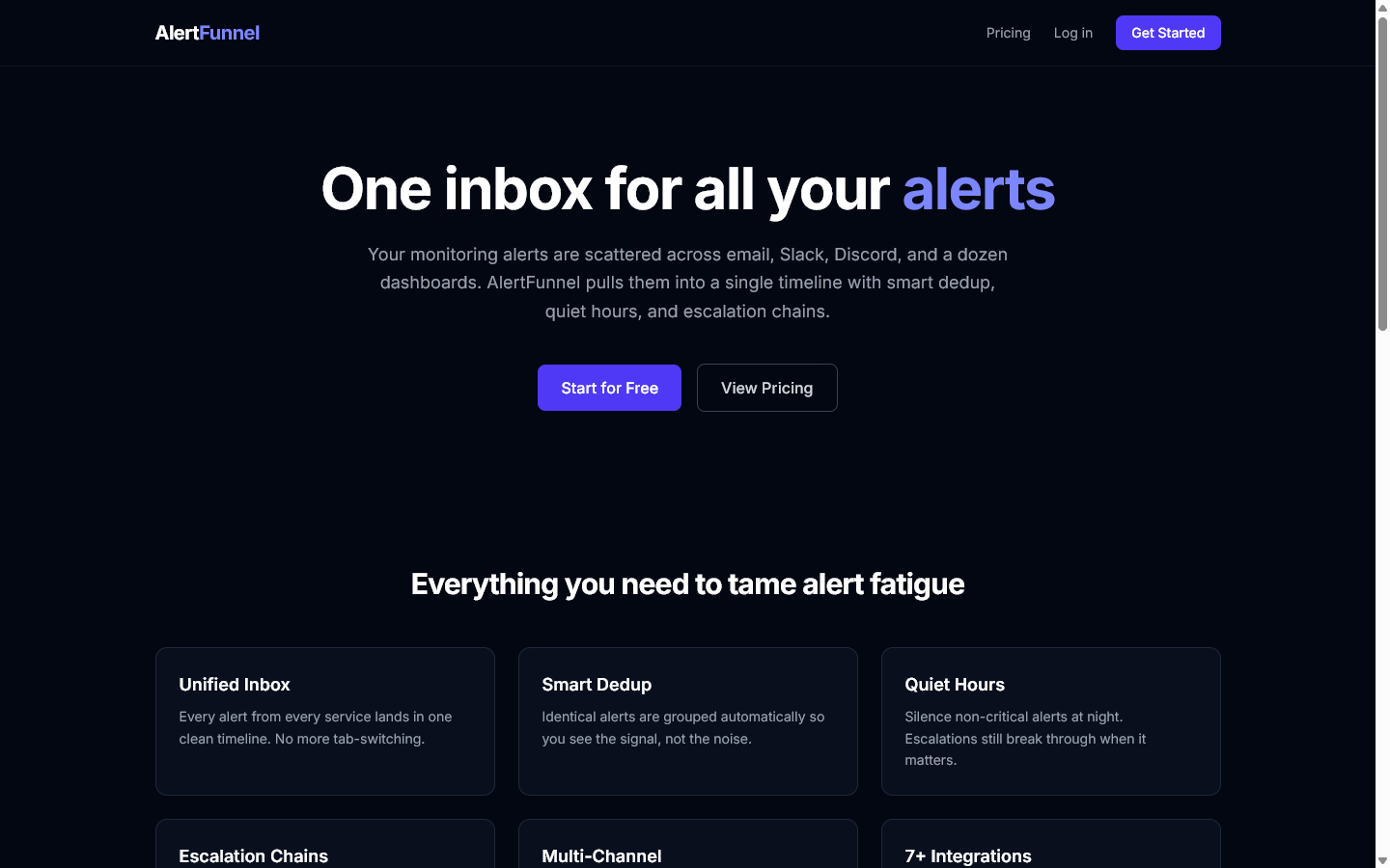 AlertFunnel live
